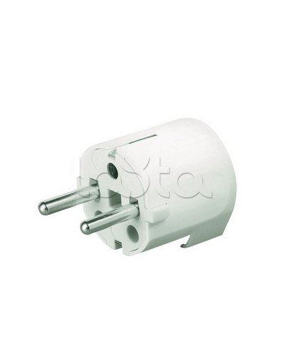 Вилка кабельная, бытовая с центральным вводом кабеля. Белая. IP20 16А 2P+E 230В DKC DIS1302063 в Самаре Аксессуары для стоек и шкафов Pintop.ru