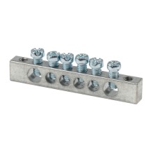 Шина PEN "ноль-земля" (6x9мм) 6 отв. цинк крепеж по краям EKF (sn1-63-06-k)