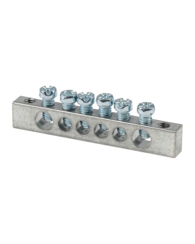 Шина PEN ноль-земля (6x9мм) 6 отв. цинк крепеж по краям EKF (sn1-63-06-k) в Самаре Аксессуары для стоек и шкафов Pintop.ru