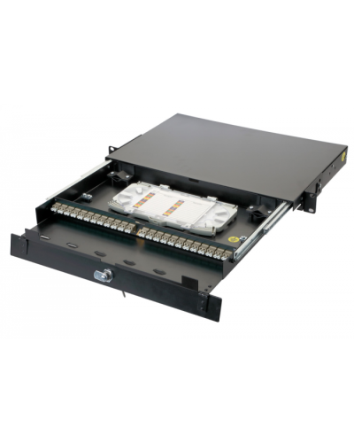 Оптическая панель серии 47D-24, 19 1U 16 дуплекс LC адаптеров, OM2 Eurolan (47D-24-20-2L-16-11BL) в Самаре Кросс оптический Pintop.ru