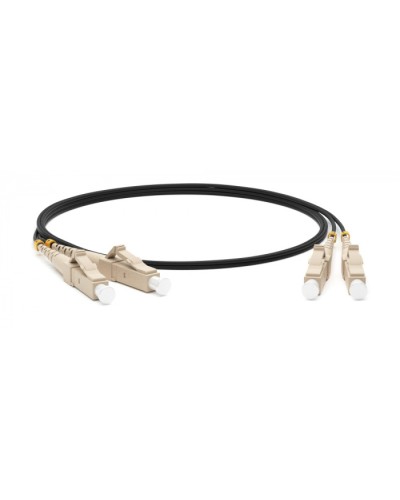 Патч-корд волоконно-оптический (шнур) MM 50/125, LC-ST, 2.0 мм, duplex, LSZH, 10 м Hyperline FC-D2-50-LC/PR-ST/PR-H-10M-LSZH-BK в Самаре Патч-корды оптические Pintop.ru