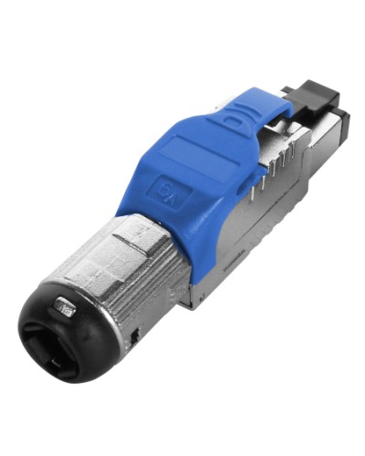 Разъем полевой оконцовки RJ-45 Hyperline (PLUE-8P8C-S-C6A-SH-BL) в Самаре Патч-корды и пигтейлы Pintop.ru