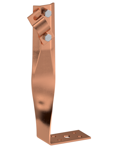 Держатель проводника круглого 6-10мм винтовой угловой скрученный h=140мм медь IEK (ZDP87-50-1-16-140) в Самаре Крепеж Pintop.ru