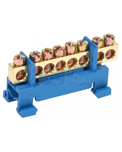 Шина нулевая изолированная с одним угловым изолятором ШНИ-6x9-8-С-С IEK (YNN10-69-8P-K07) в Самаре Клеммные колодки Pintop.ru