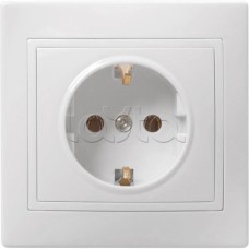 Розетка «Кварта» 2Р+Е, 1 модуль, без шторок, для скрытого монтажа IEK (ERK14-K01-16-DM)
