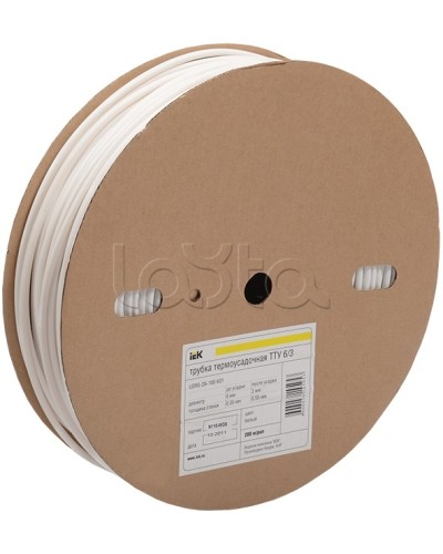 Трубка термоус. ТТУ (ТУТ) 20/10(дл.100м) белая. IEK(UDRS-D20-100-K01) в Самаре Дополнительное оборудование для ОПС Pintop.ru