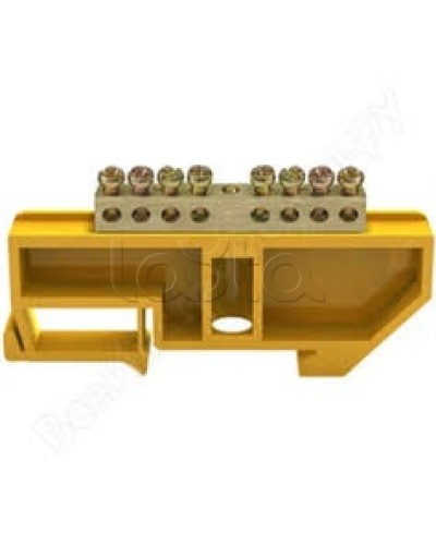 Шина PE земля на DIN-изоляторах ШНИ-6х9-8-Д-Ж IEK YNN10-69-8D-K05 в Самаре Клеммные колодки Pintop.ru