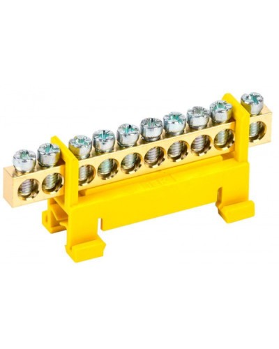 Шина PE земля на DIN-изол тип Стойка ШНИ-6х9-10-С-Ж IEK YNN10-69-10P-K05 в Самаре Клеммные колодки Pintop.ru