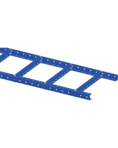 Лоток лестничный, прямая секция шириной 300 мм, сталь, 2.5 метра, серый LANMASTER LAN-LTS300-GY в Самаре Кабельные лотки Pintop.ru