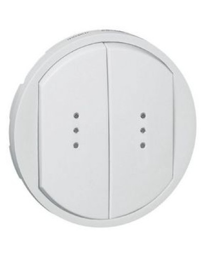 Лицевая панель для выключателя двойного с индикацией белый Celiane Legrand 068004 в Самаре Аксессуары для кабель-канала Pintop.ru