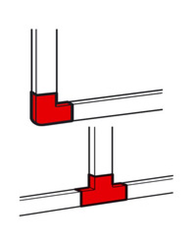 Угол плоский/отвод Т-образный для кабель-канала METRA Legrand (638199) в Самаре Аксессуары для кабель-канала Pintop.ru