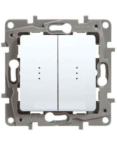 Переключатель двухклавишный с подсветкой Etika Plus 10 AX 250 В белый Legrand 672216 в Самаре Аксессуары для кабель-канала Pintop.ru