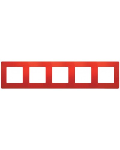 Рамка 5 постов Etika красный Legrand 672535 в Самаре Аксессуары для кабель-канала Pintop.ru