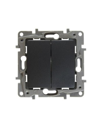 Переключатель двухклавишный Etika Plus 10 AX 250 В антрацит Legrand 672612 в Самаре Аксессуары для кабель-канала Pintop.ru