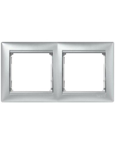 Рамка 2 поста горизонтальный монтаж алюминий Valena Legrand 770152 в Самаре Аксессуары для кабель-канала Pintop.ru