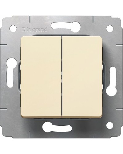 Выключатель двухклавишный автоматические клеммы 10 А 250 В слоновая кость Cariva Legrand 773758 в Самаре Аксессуары для кабель-канала Pintop.ru