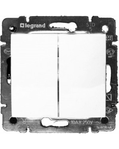 Переключатель на два направления двухклавишный Valena 10 AX 250 В белый Legrand 774408 в Самаре Аксессуары для кабель-канала Pintop.ru