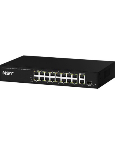 PoE коммутатор Fast Ethernet на 16 x RJ45 PoE + 2 x RJ45 GE + 1 SFP GE порта NST NS-SW-16F3G-P в Самаре Коммутаторы Pintop.ru