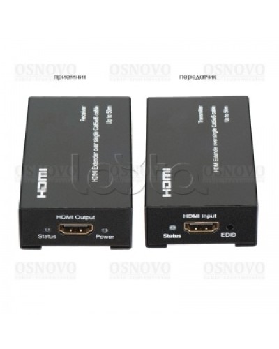 Комплект для передачи HDMI по одному кабелю витой пары CAT5e/6 до 50м OSNOVO TA-Hi/1+RA-Hi/1 в Самаре Видеоусилители, Модуляторы, Делители Pintop.ru