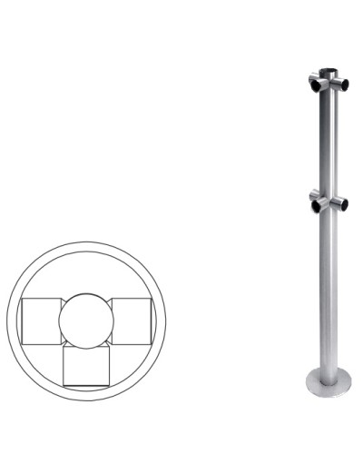 Стойка ограждения T-образная (антик серебро) Oxgard в Самаре Ограждения Pintop.ru