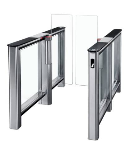 Турникет PERCo-ST-01 с крышками из закал. стекла с центральной вставкой из нерж. стали со створками Створки шириной 300 в Самаре Турникеты Pintop.ru