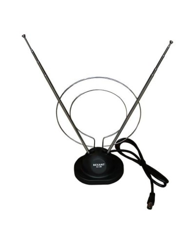 Антенна комнатная телескопическая на подставке «Усы+кольцо», RX-100 REXANT 34-0100 в Самаре Системы видеонаблюдения Pintop.ru