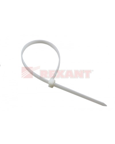 Хомут-стяжка нейлоновый 3х150 мм белый (100шт/уп) REXANT 07-0150 в Самаре Стяжки-хомуты Pintop.ru