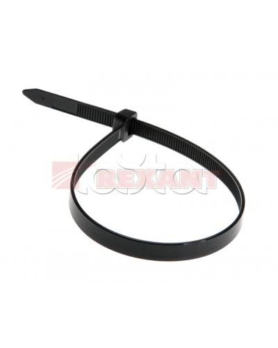 Хомут-стяжка нейлоновый 8х450 мм чёрный (100шт/уп) REXANT 07-0451-8 в Самаре Стяжки-хомуты Pintop.ru