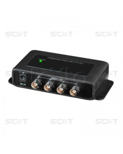 Усилитель-разветвитель видеосигнала HDCVI / TVI / AHD (1вх./4вых.) SC&T CD104HD в Самаре Видеоусилители, Модуляторы, Делители Pintop.ru