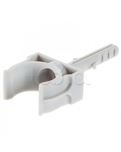 Держатель с дюбелем без шурупа для гофрированной или жесткой гладкой трубы D20 мм, без галогена Экопласт 41420HF в Самаре Держатели, клипсы, скобы Pintop.ru