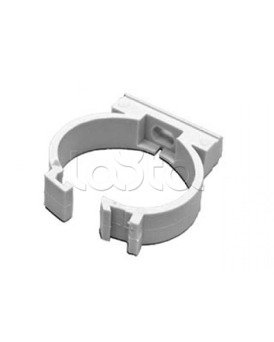 Держатель с защелкой для гофрированной или жесткой гладкой трубы D25 мм, цвет чёрный Экопласт 41625BL в Самаре Держатели, клипсы, скобы Pintop.ru