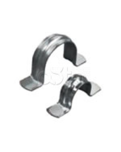 Скоба оцинкованная двухлапковая без монтажного отверстия, для трубы D63мм (1уп = 50шт) Экопласт (43661) в Самаре Держатели, клипсы, скобы Pintop.ru