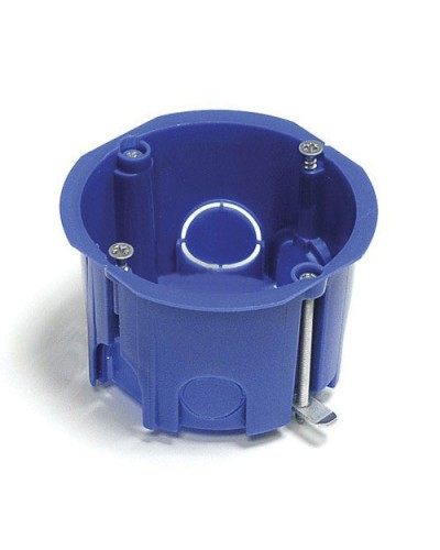 Коробка установочная для г/к D=68x45 мм с металл. лапками, межцентр 71мм, IP20, синий Экопласт 44663 в Самаре Распределительные коробки Pintop.ru