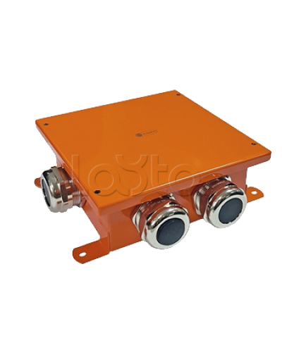 SMB120 Коробка металлическая, огн. E-110,о/п 120х120х60, 4 метал. гермоввода, IP66, 10P, (1,5-6 мм2), цвет оранж. Экопласт (56264) в Самаре Распределительные коробки Pintop.ru