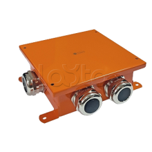 SMB120 Коробка металлическая, огн. E-110,о/п 120х120х60, 4 метал. гермоввода, IP66, 12P, (1,5-6 мм2), цвет оранж. Экопласт (56274)