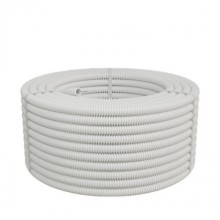 Труба ПП-FR гофрир. легкая, с зондом,без галогена, ПЛЛ 20мм Экопласт (60120HFR-W) - Труба ПП-FR гофрир. легкая, с зондом,без галогена, ПЛЛ диам.20мм ПВ-0 (100м) цвет белый 1 палл.=3800м Экопласт