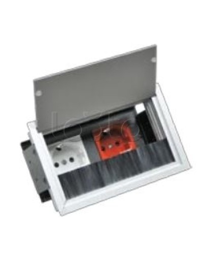 Люк настольный встраиваемый на 2 модуля (45х45мм) с крышкой, алюминий IP20 Экопласт 70042 в Самаре Системы лючков и колонн Pintop.ru