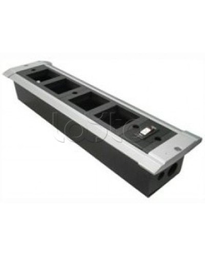 Блок настольный встраиваемый, с выключателем нагрузки на 4 модуля (45х45мм) для креп. к столу (алюмин) Экопласт 70324 в Самаре Аксессуары для кабель-канала Pintop.ru