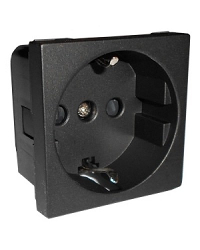 Розетка с заземляющими контактами и защитными шторками, (черный бархат) LK45 Экопласт (851408) в Самаре Аксессуары для кабель-канала Pintop.ru