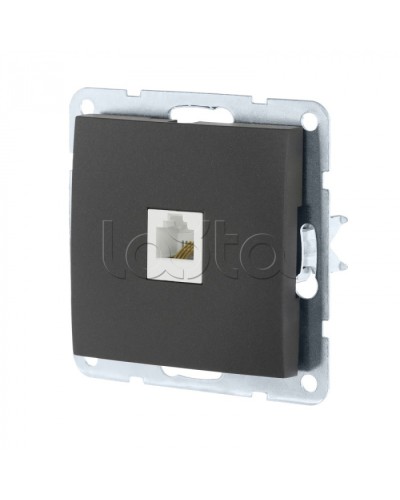 Розетка телефонная RJ-12 с накладкой (черный бархат) LK60 Экопласт (865508-1) в Самаре Розетки компьютерные и телефонные Pintop.ru