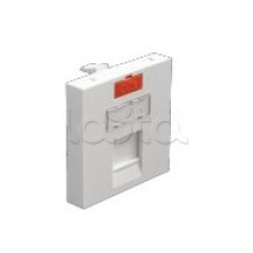 Лицевая панель информационной розетки, 1 вход, белый, 45 х 45 мм 2 модуля Экопласт (87013)