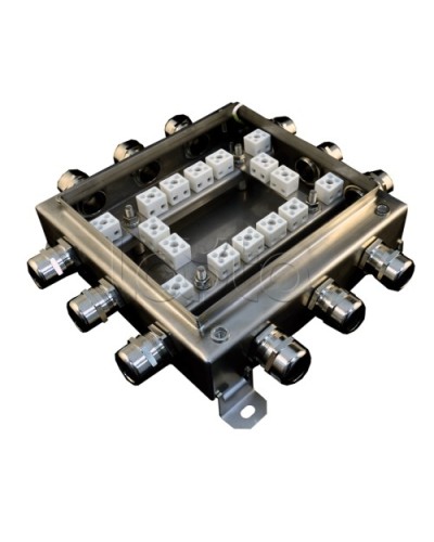 Коробка монтажная огнестойкая Гефест КМ-О (32к*6,0)-IP66 2020нерж, 12 вводов 200х200х60 в Самаре Распределительные коробки Pintop.ru