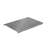 Крышка угла вертикального внешнего 200 мм с разворотом трассы на 90 гр. "ПЛЮС" INOX304 КМ-Профиль (KVLPDplus90-200 INOX304)