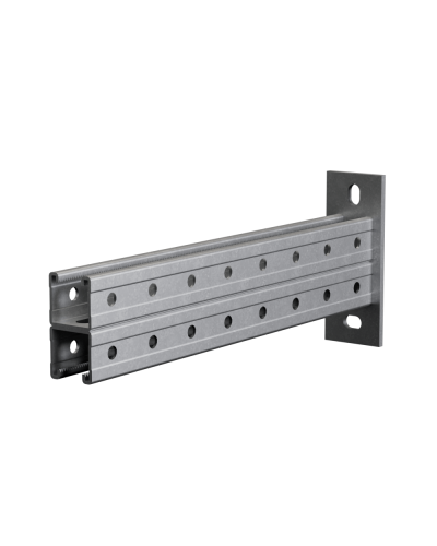 Страт-консоль двойная усиленная 41х41 L200 s:2,5 мм (тройная перфорация) КМ-Профиль (2KSSU41-200 3P) в Самаре Аксессуары для лотков Pintop.ru