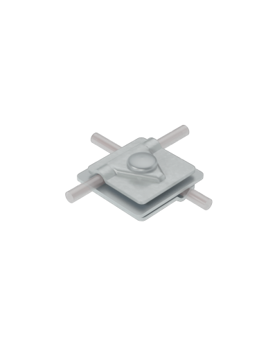 Универсальный соединитель для прутка Ø 5-10 мм с 3 пластинами 40х40 мм CU КМ-Профиль (3USM-D5-10 CU) в Самаре Аксессуары для лотков Pintop.ru