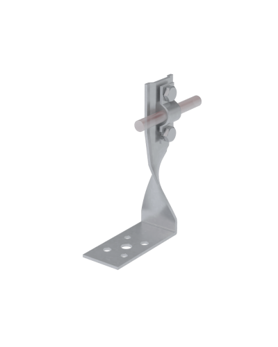 Угловой держатель болтовой скрученный для прутка Ø 5-10 мм H70 мм CU КМ-Профиль (UDBS-H70-D5-10 CU) в Самаре Монтажные материалы Pintop.ru