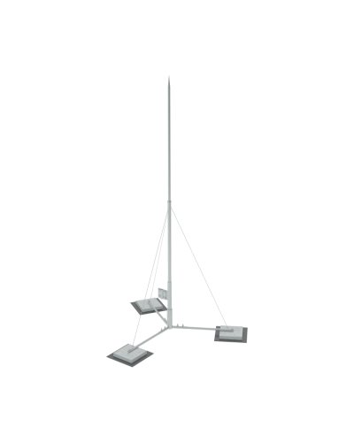 Вольностоящая молниеприемная мачта составная H6,1 м неразборное основание HD КМ-Профиль (TVMR-H6.1 HD) в Самаре Монтажные материалы Pintop.ru