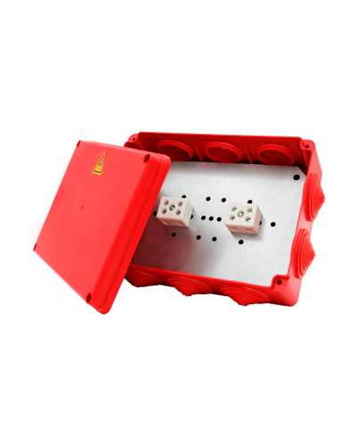 Коробка распределительная огнестойкая КРОПС-П4, IP54, габаритные размеры 150х110х70 мм, для кабелей сечением до 16 мм2, 6 клемм КМ-Профиль (FRJB-KM-P4-16-06-КРОПС-IP54) в Самаре Распределительные коробки Pintop.ru