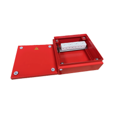 Коробка распределительная огнестойкая КРОПС, IP55, габаритные размеры 150х150х80 мм, для кабелей сечением до 10 мм2, 4 клеммы КМ-Профиль (FRJB-KM-ST5-10-04-КРОПС-IP55)
