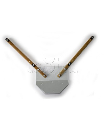 Узел с двумя стеклопластиковыми консолями для крепления двух блоковна плоскость заграждения, стены зданияили на другие электропроводные предметы Омега-микродизайн УКБ-22 в Самаре Кронштейны и планки для извещателей Pintop.ru